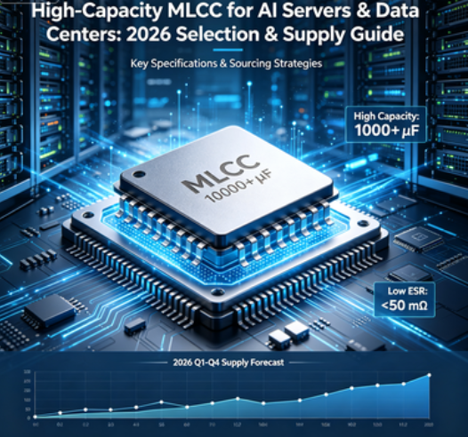 The global AI boom in 2026 has driven unprecedented demand for high-performance data centers—each AI server (e.g., Nvidia GB300, AMD MI300) requires 20,000 to 440,000 MLCCs, with high-capacity (≥10μF) and low ESR models accounting for over 60% of total us